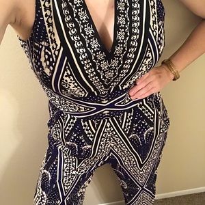 Unique Printed Back-Cross Jumpsuit